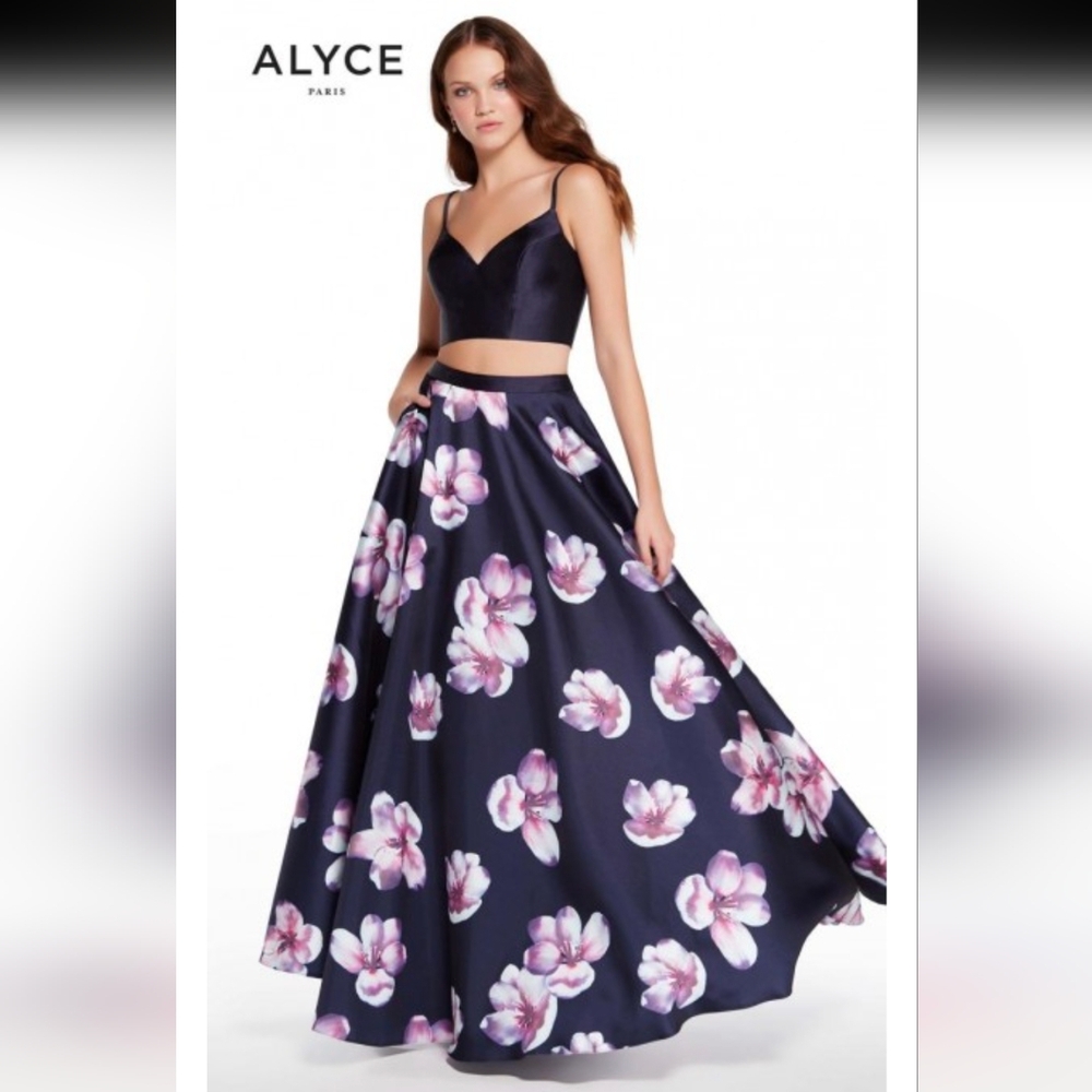 NWT Alyce Paris Prom Dress Floral Print